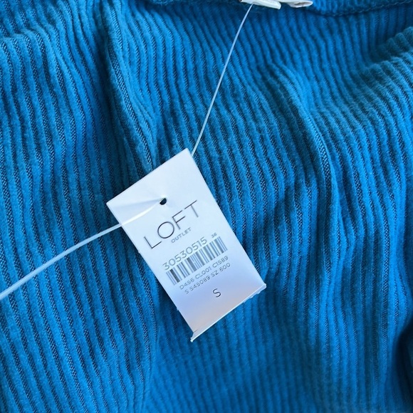 💚LOFT Green Teal Cowl Neck Turtleneck Tunic Sweater Size S - Picture 8 of 8